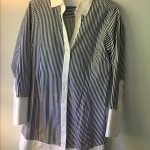 Striped button down dress